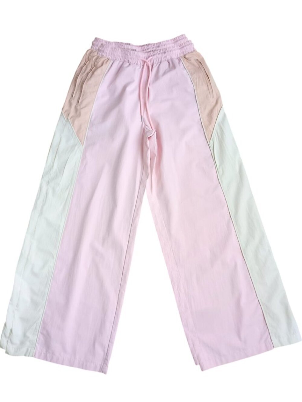 Forever 21 Pastel Colorblock Wide Leg Pants - Casual Drawstring Trousers, Size S